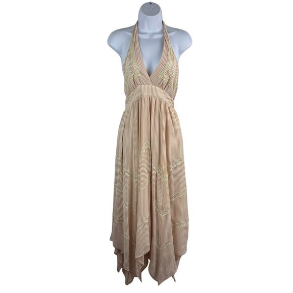 Champagne Strawberry Maxi Dress Fairycore Coquette - M - Picture 1 of 8
